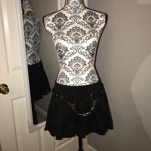 Tripp NYC Pleated Mini skirt with Punk Handcuffs